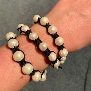 3 Knotted Pearl Bracelets
